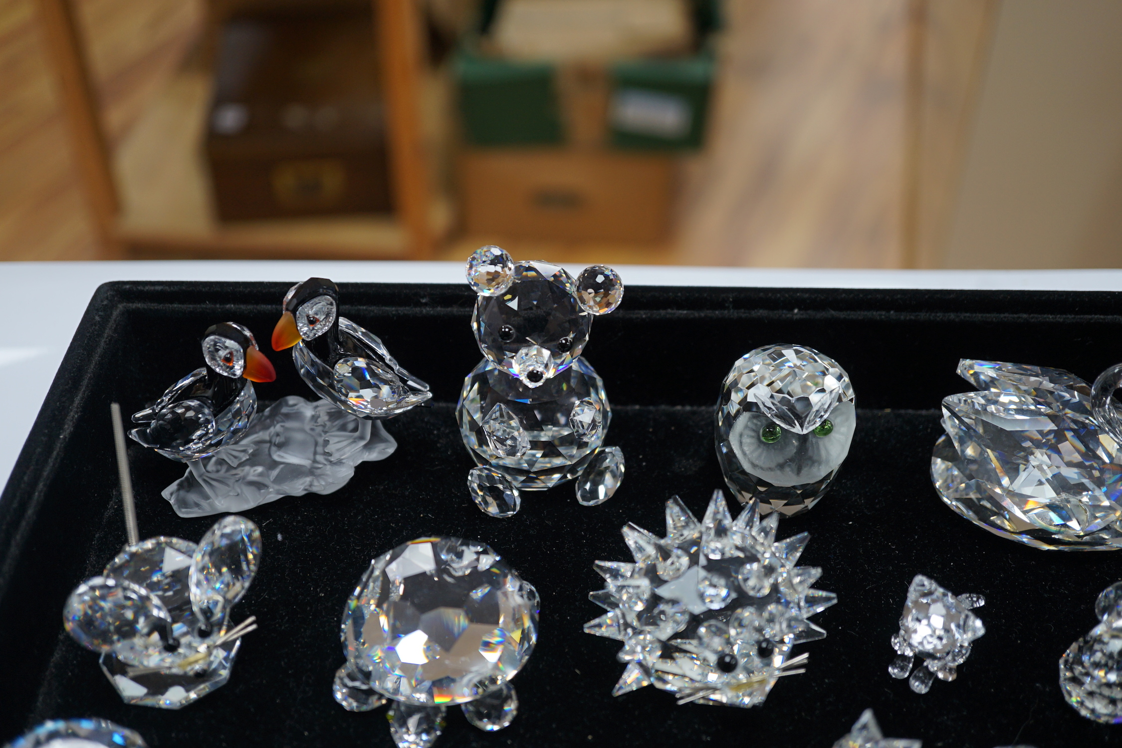 A quantity of Swarovski glass animals
